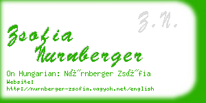 zsofia nurnberger business card